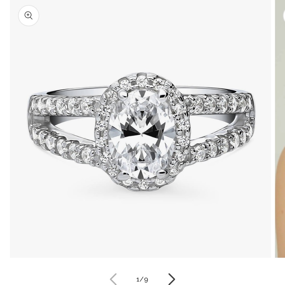 Berricle cubic zirconium diamond oval ring